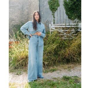 Reformation X Kacey Muskgraves Austin Ultra High Rise Blue Jeans